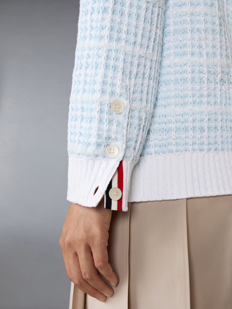 TUCK STITCH TWEED ELONGATED V-NECK CARDIGAN 5