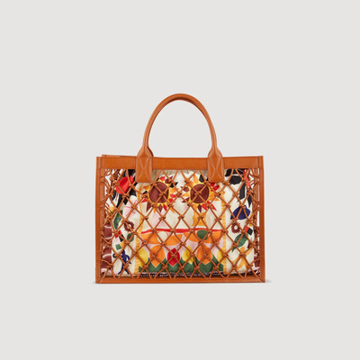 Sandro LACE-UP LEATHER KASBAH TOTE BAG outlook