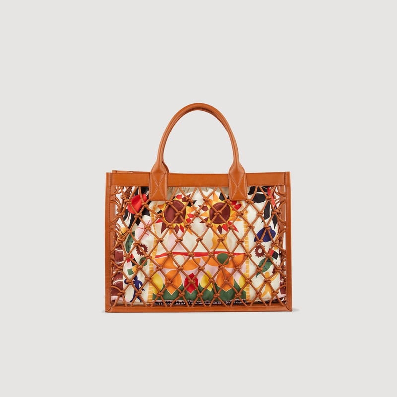 Sandro LACE-UP LEATHER KASBAH TOTE BAG outlook