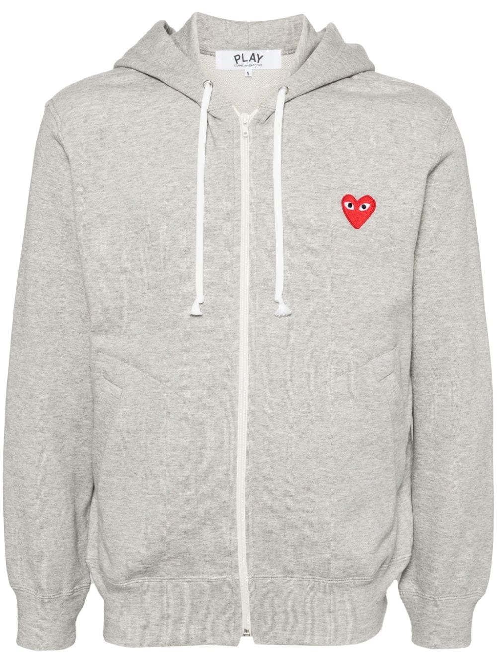 zipped almond eye heart hoodie - 1