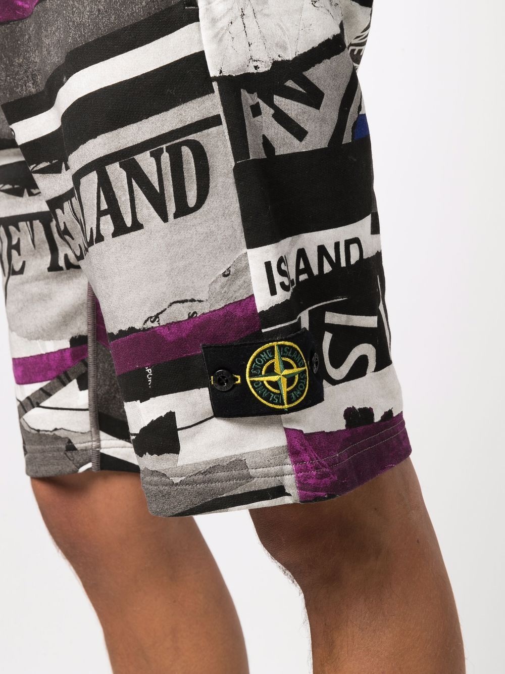 logo-print track shorts - 5