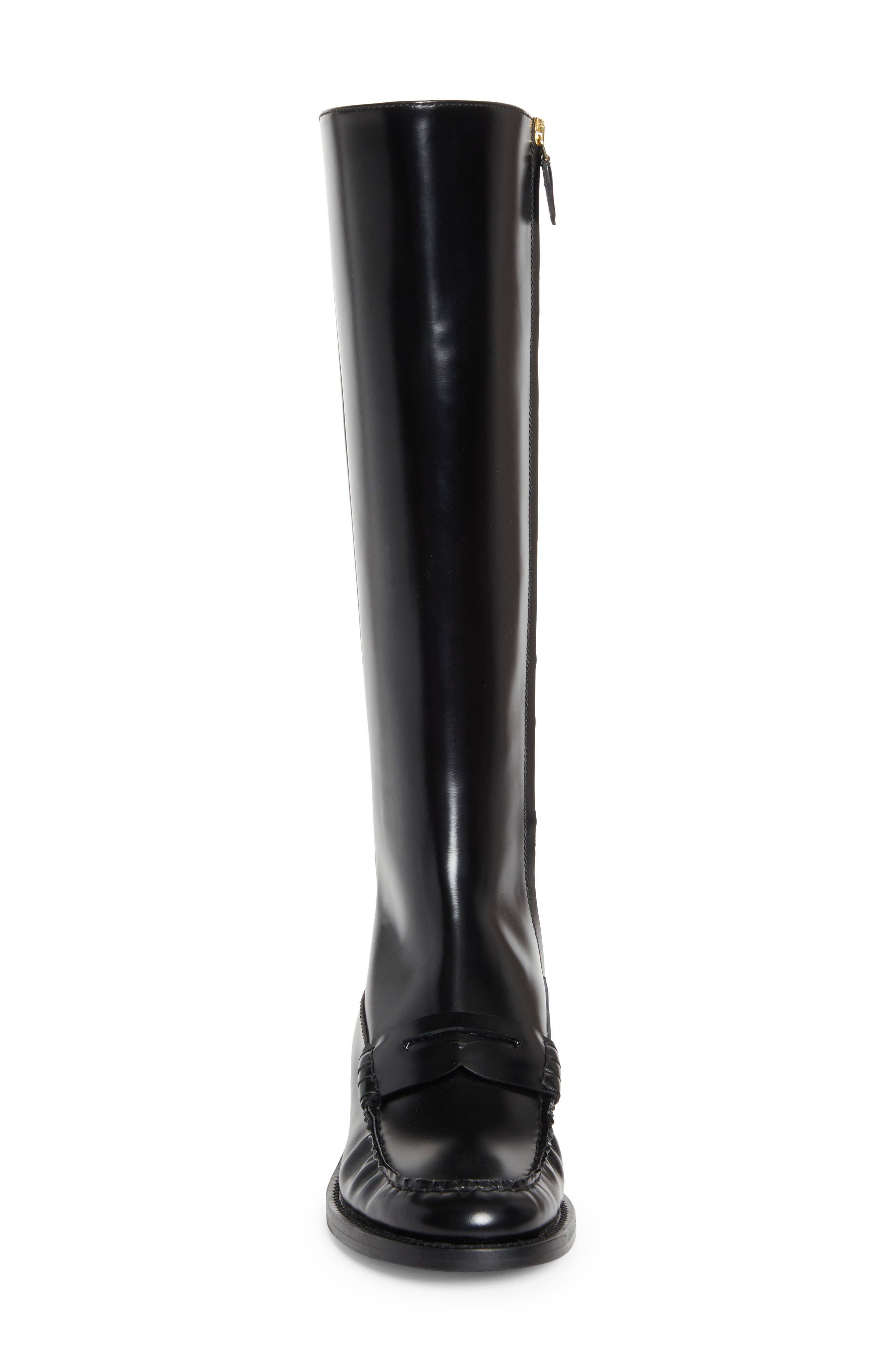 Prada Knee High Loafer Boot in Nero at Nordstrom - 4