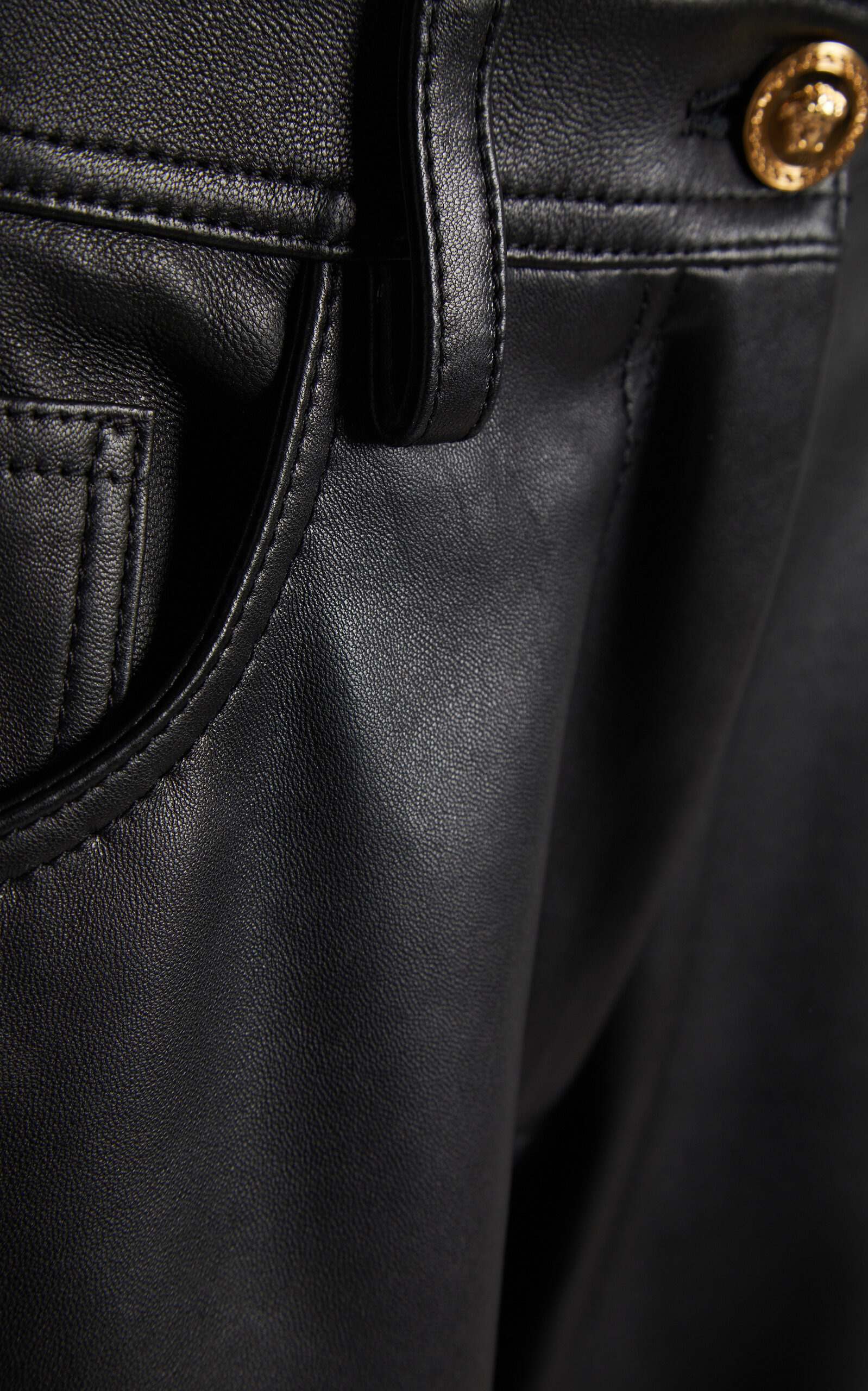 Leather Straight-Leg Pants black - 5