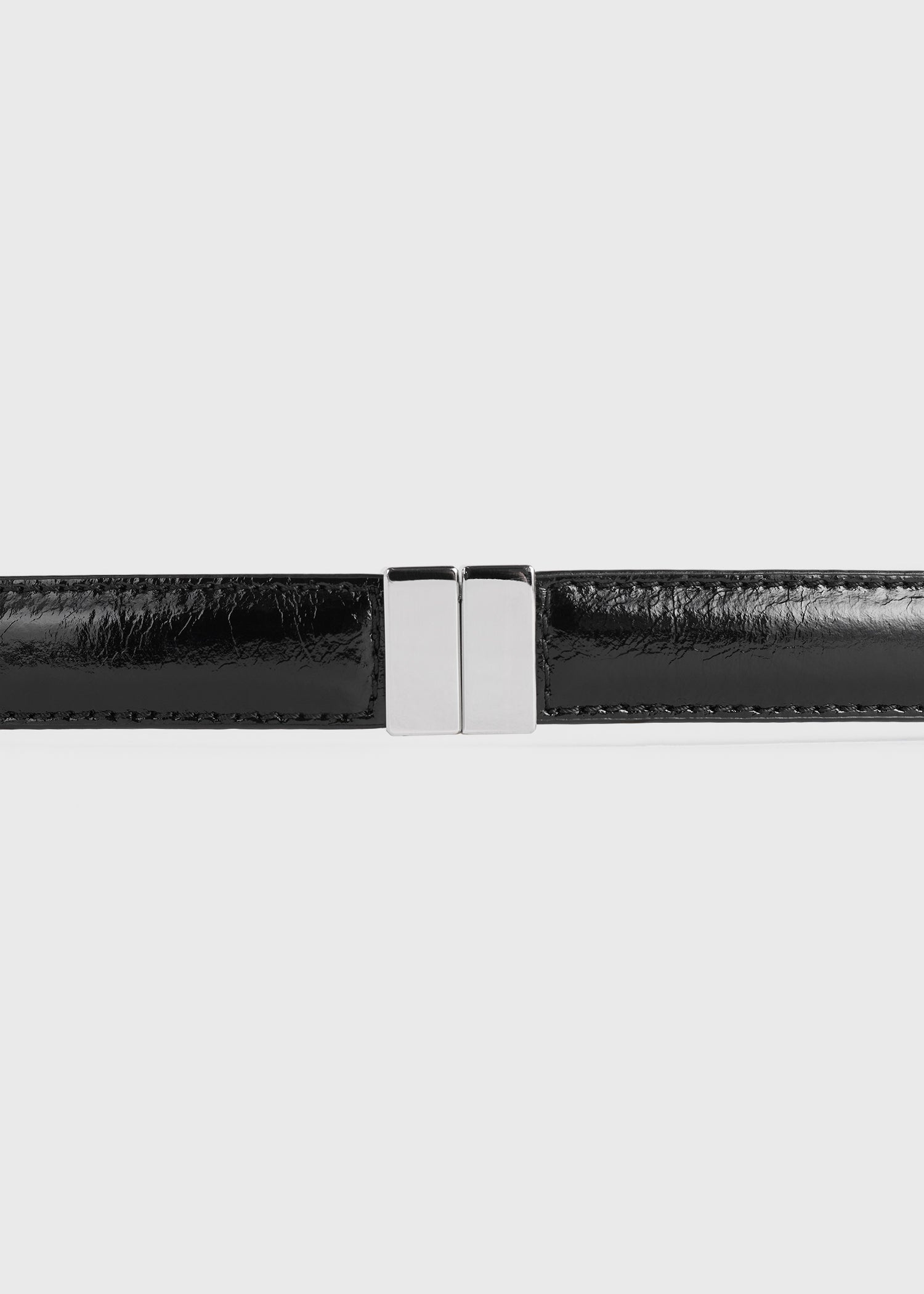 Slide clasp naplack-leather belt black - 3