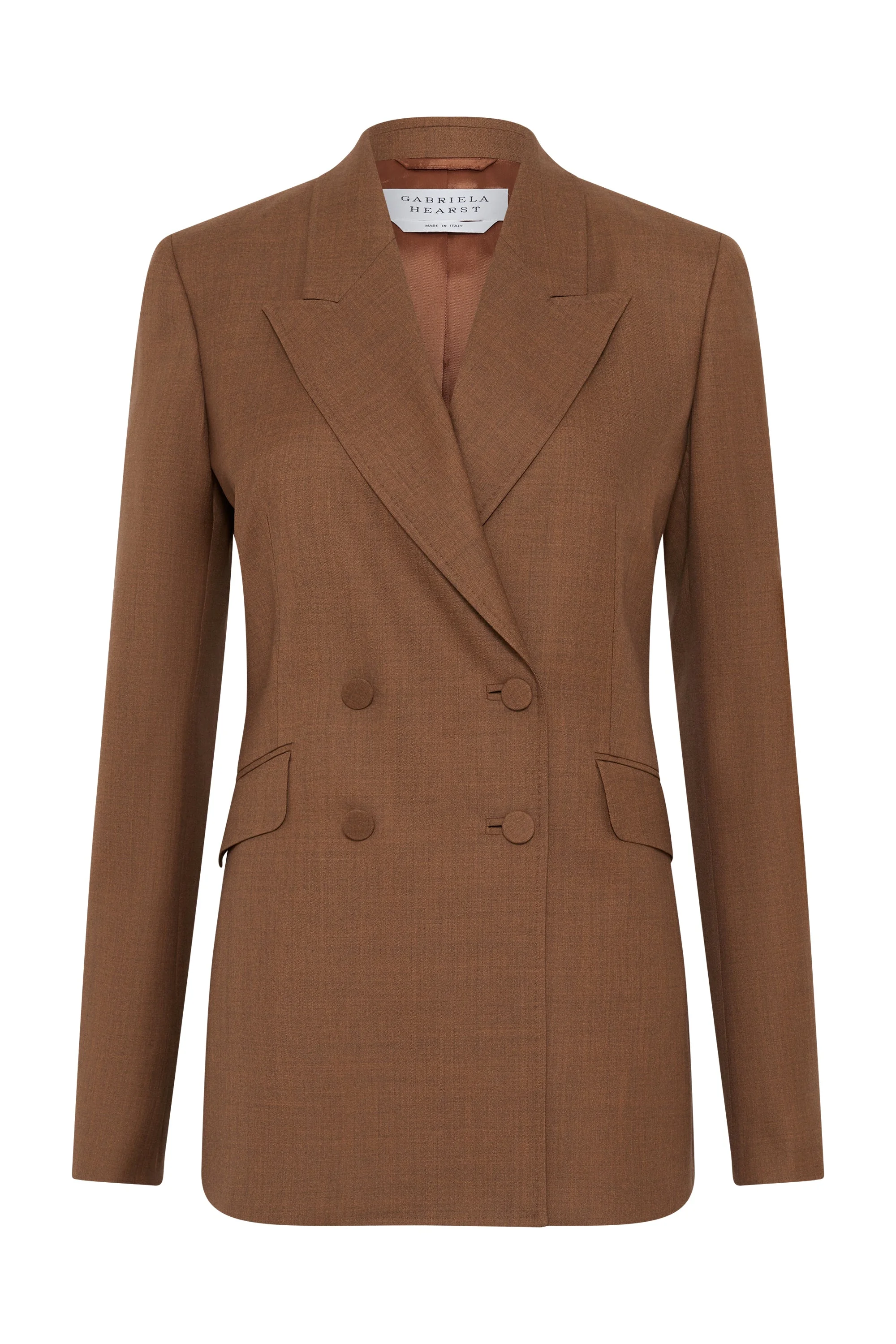 Angela Blazer in Chestnut Wool Silk - 1