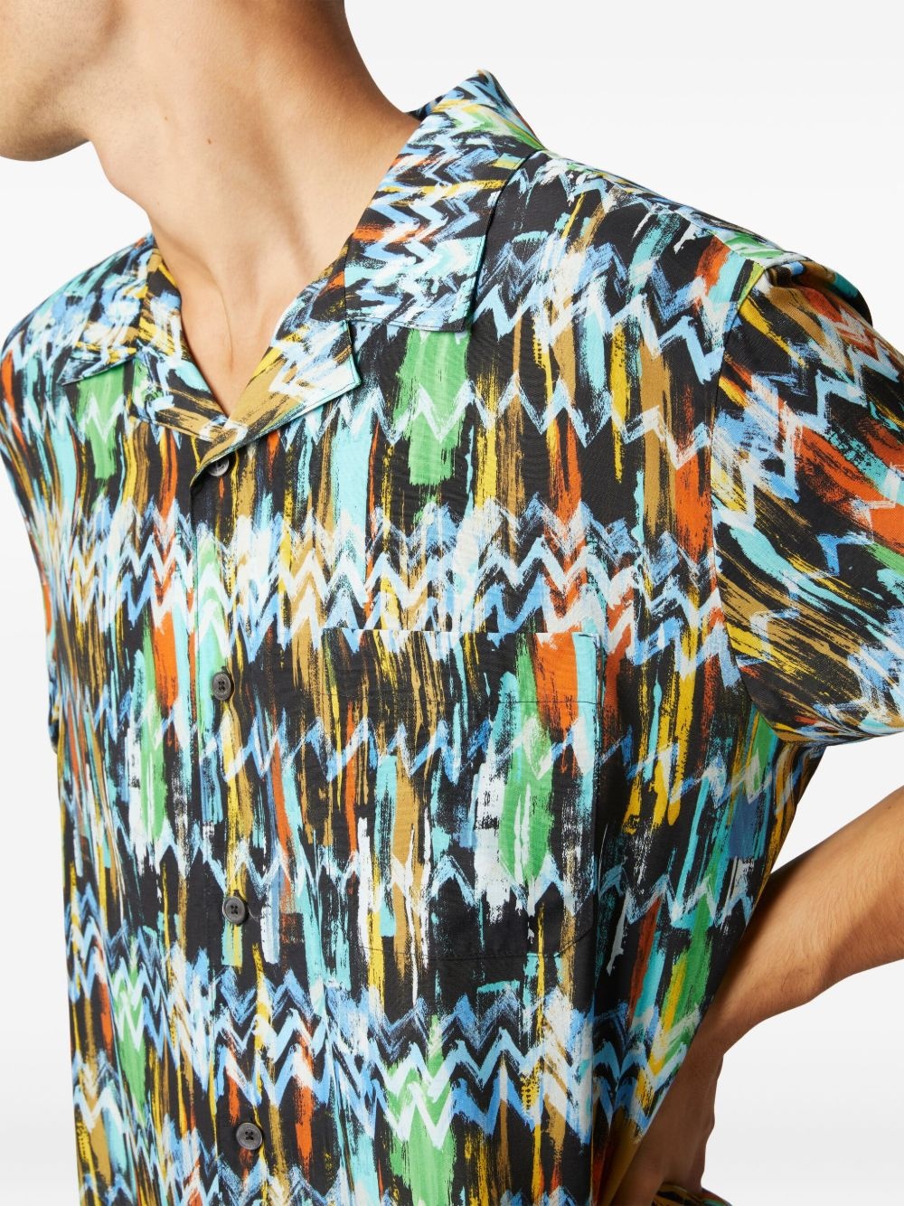 zigzag-print shirt - 4
