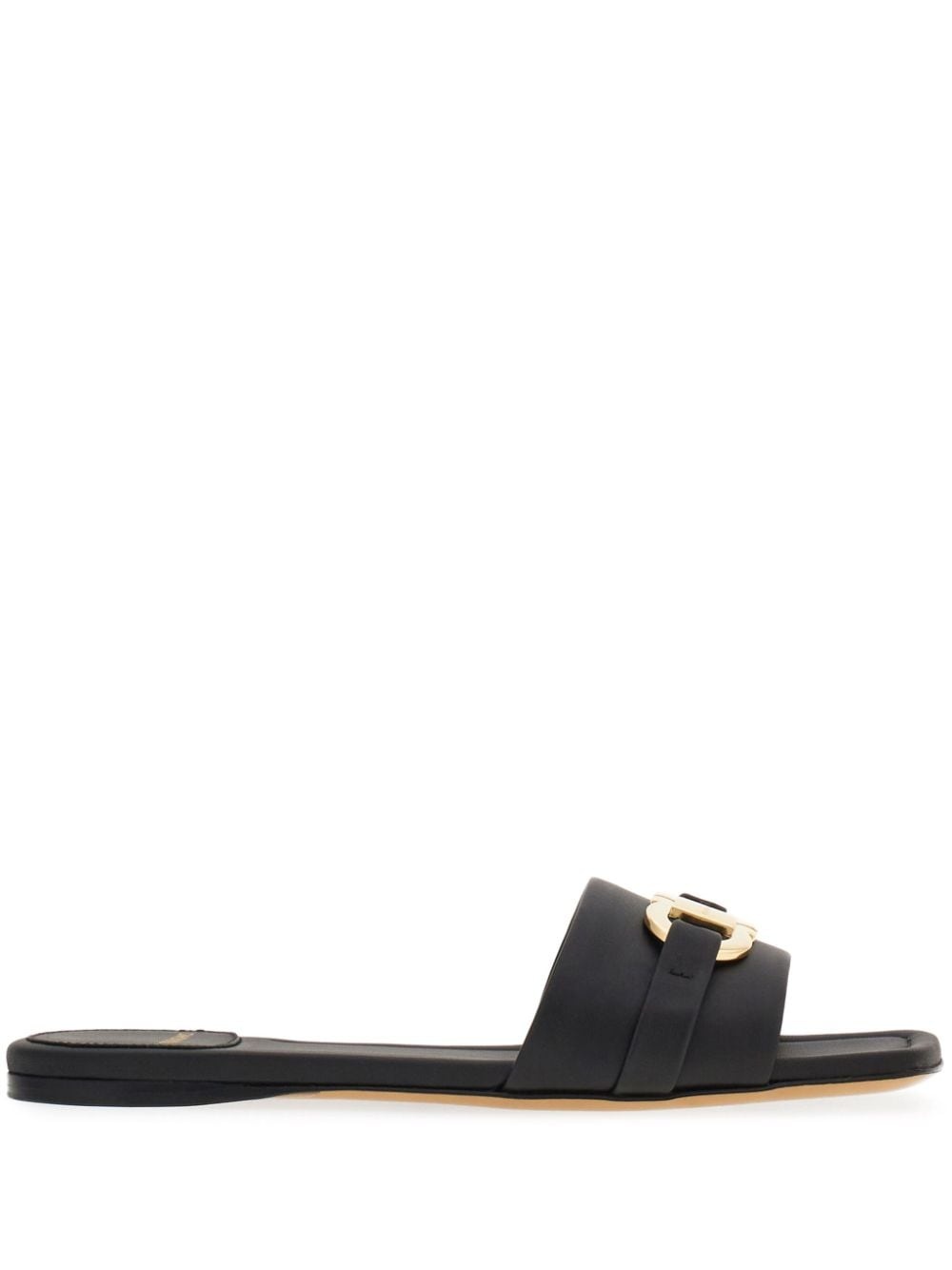 Gancini leather flat sandals - 1