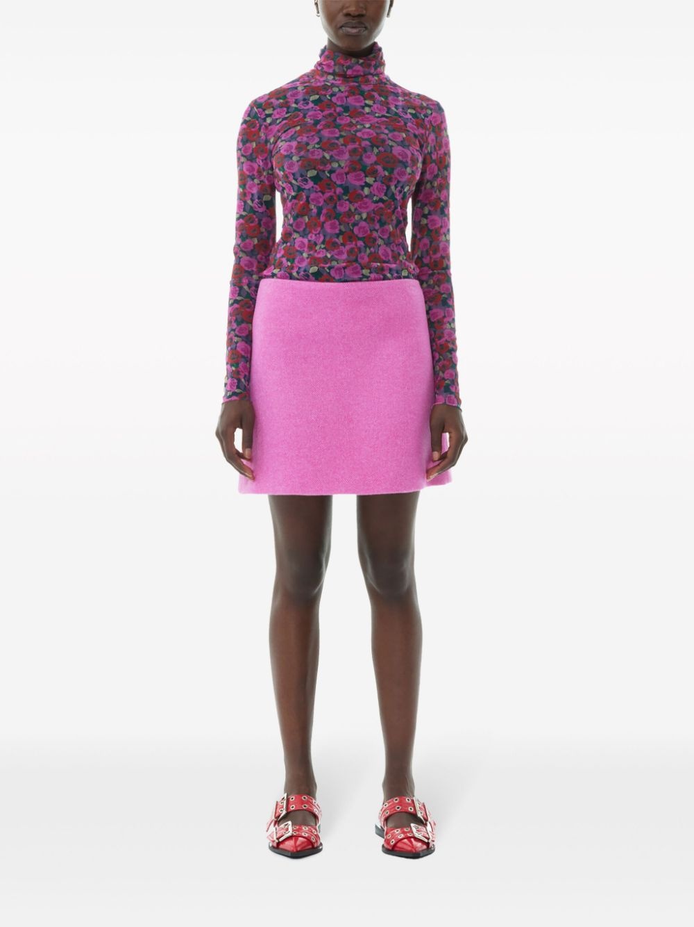 recycled wool-blend miniskirt - 2