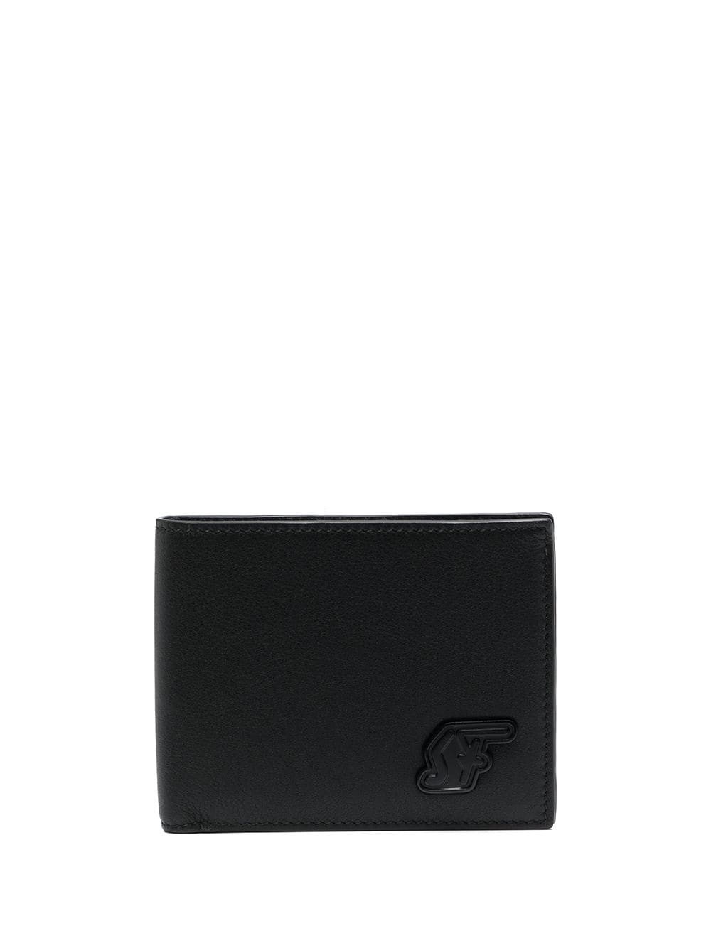 grained calf leather appliqué wallet - 1