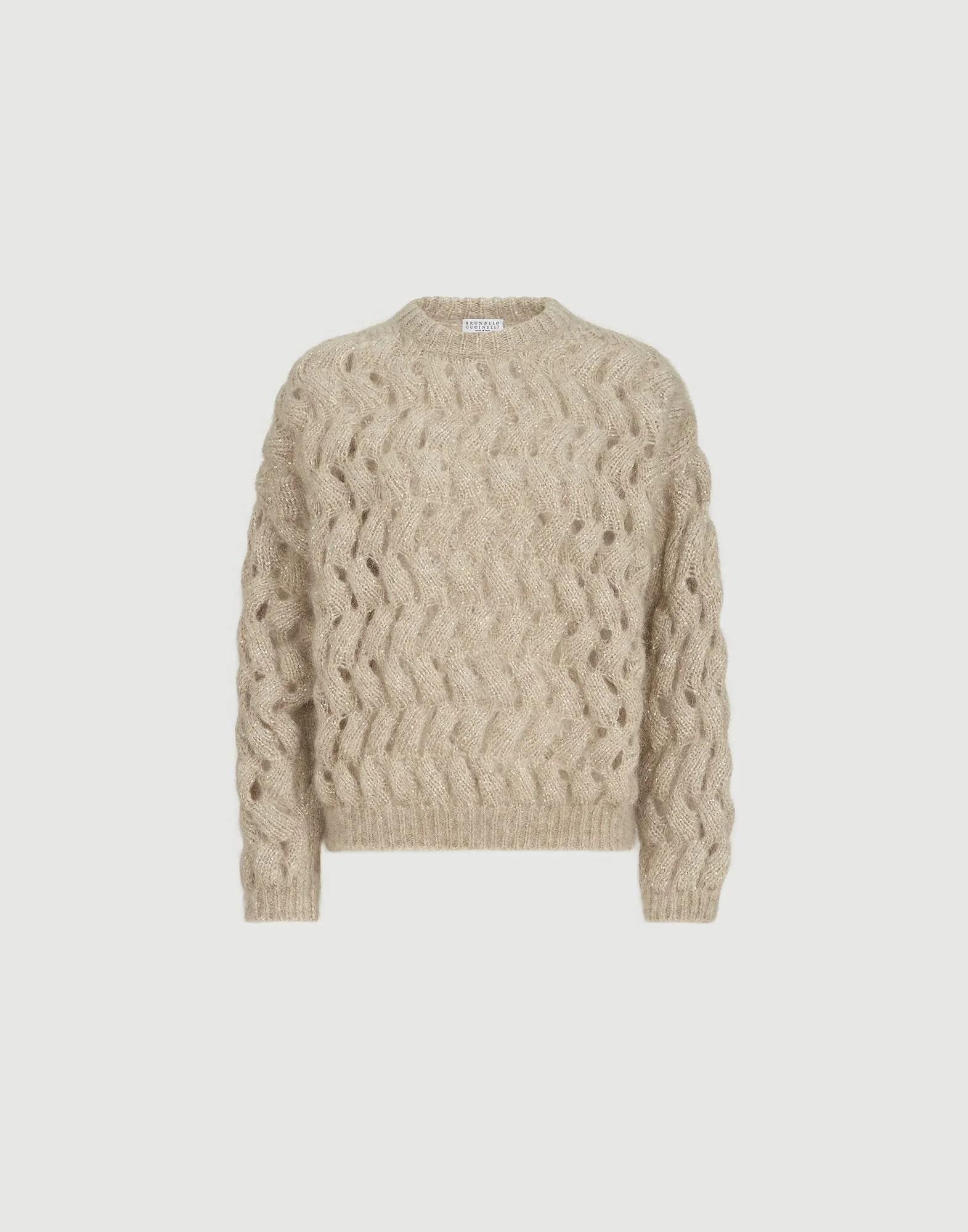Dazzling zigzag cables sweater in mohair and wool - 1