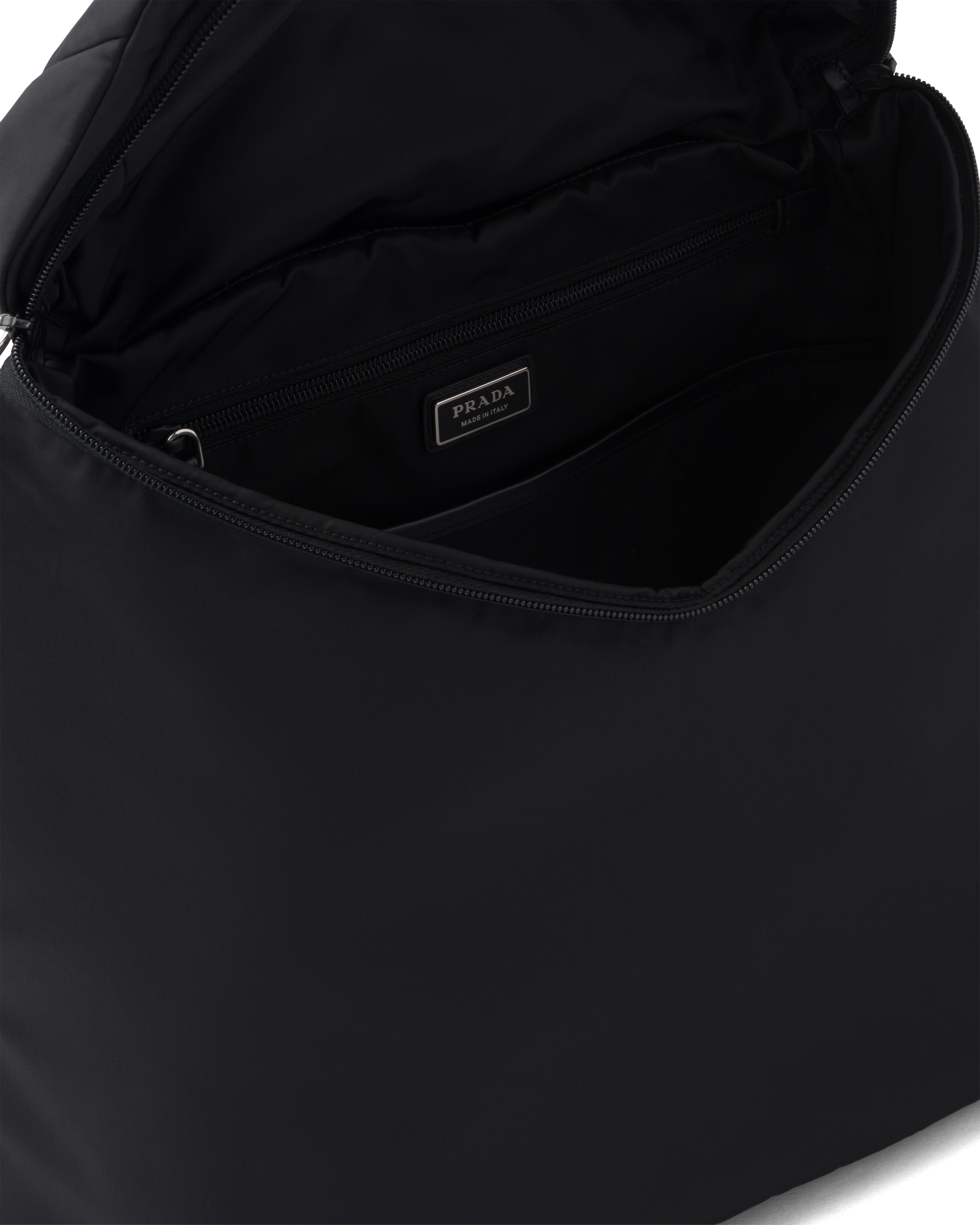 Re-Nylon and leather backpack - 4