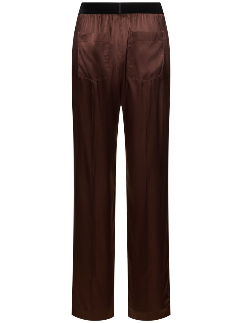 Logo silk satin pajama pants - 5