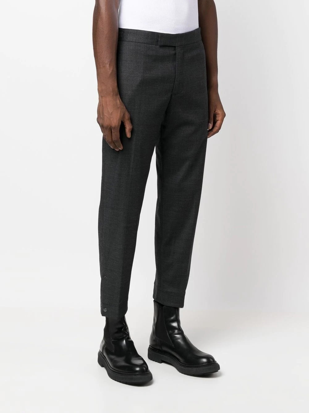 side buckle-detail tailored trousers - 3