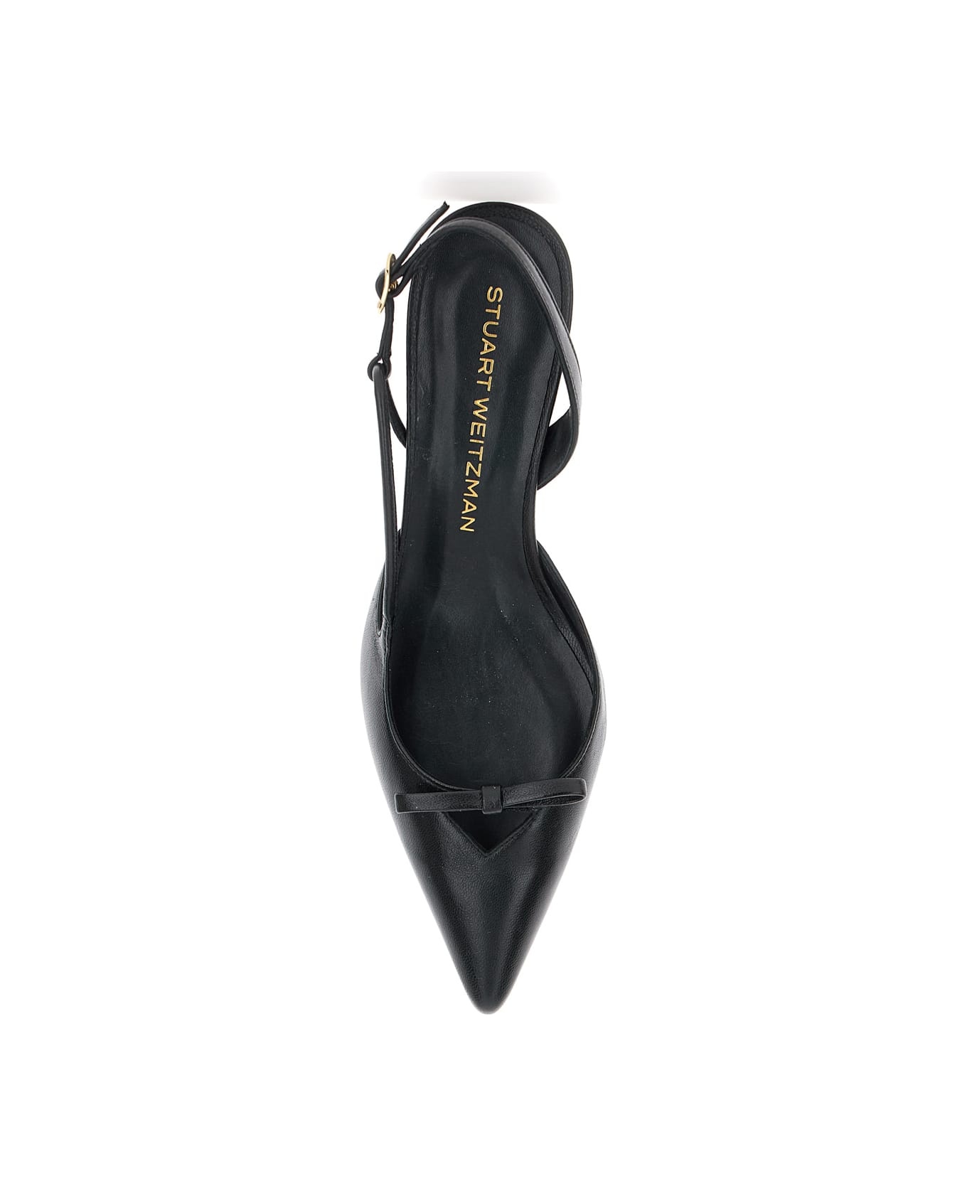 'tully' Black Slingback Pumps With Bow Detail In Leather Woman - 4