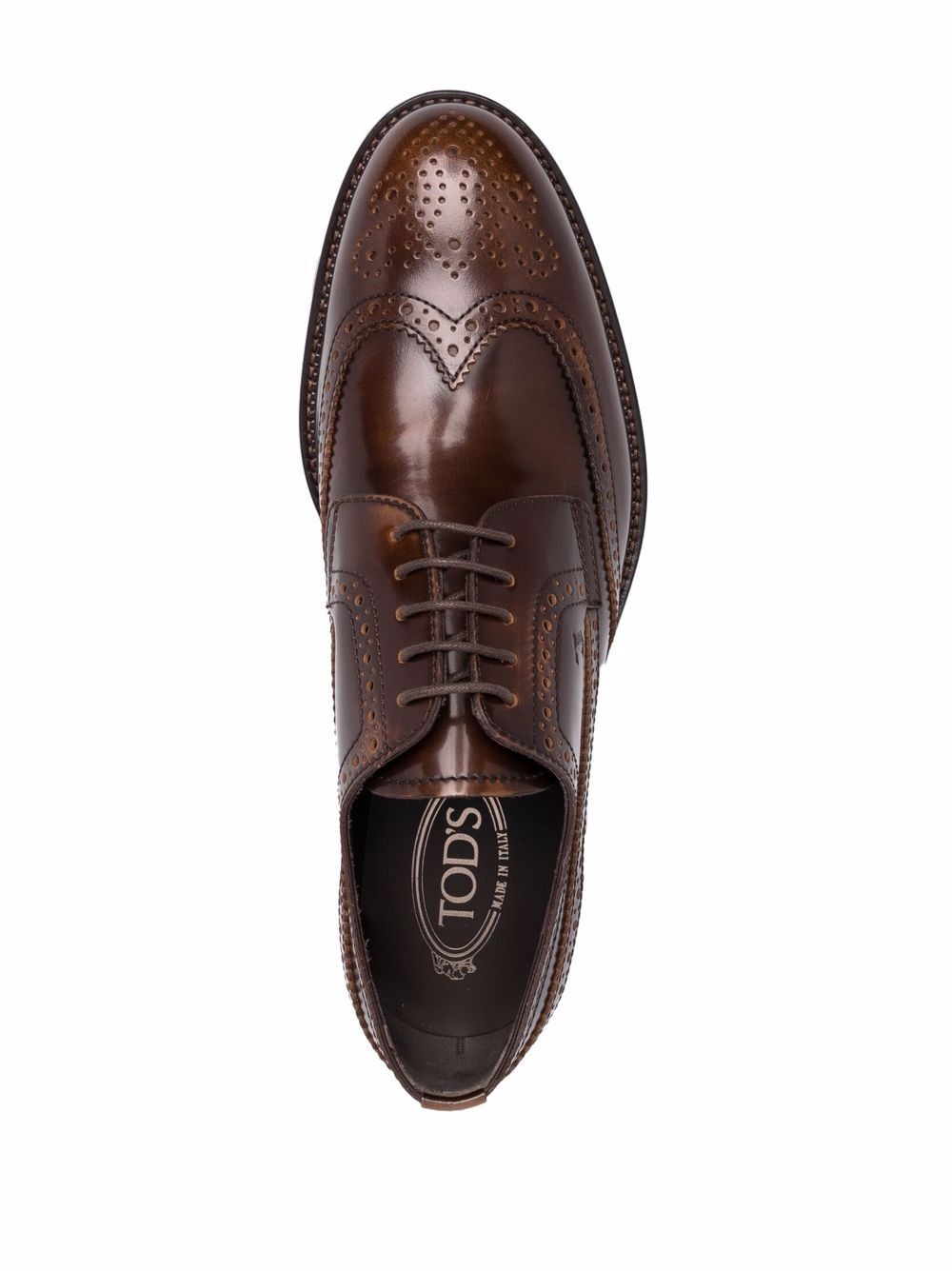 lace-up leather brogues - 4