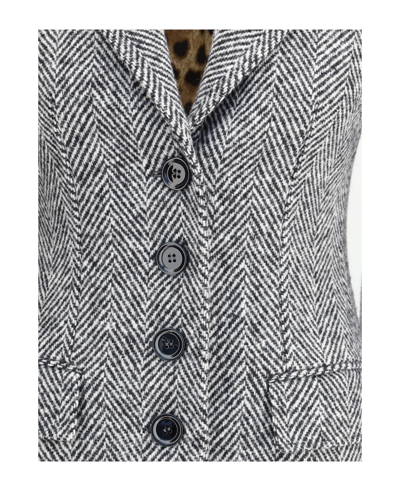 Single-breasted Chevron Coat - 3