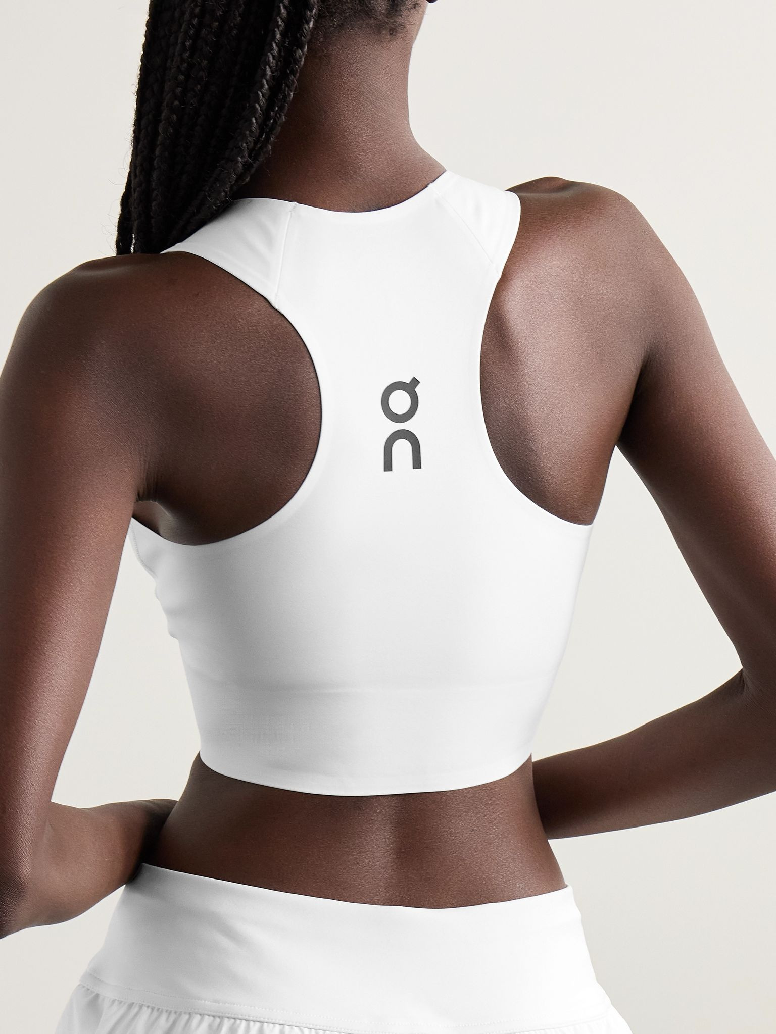 Court cropped stretch recycled-jersey tank White - 4