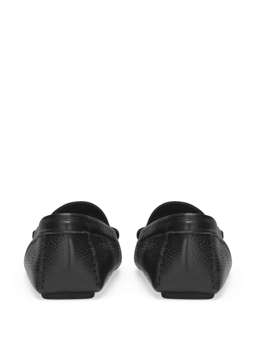 logo-plaque leather loafers - 3