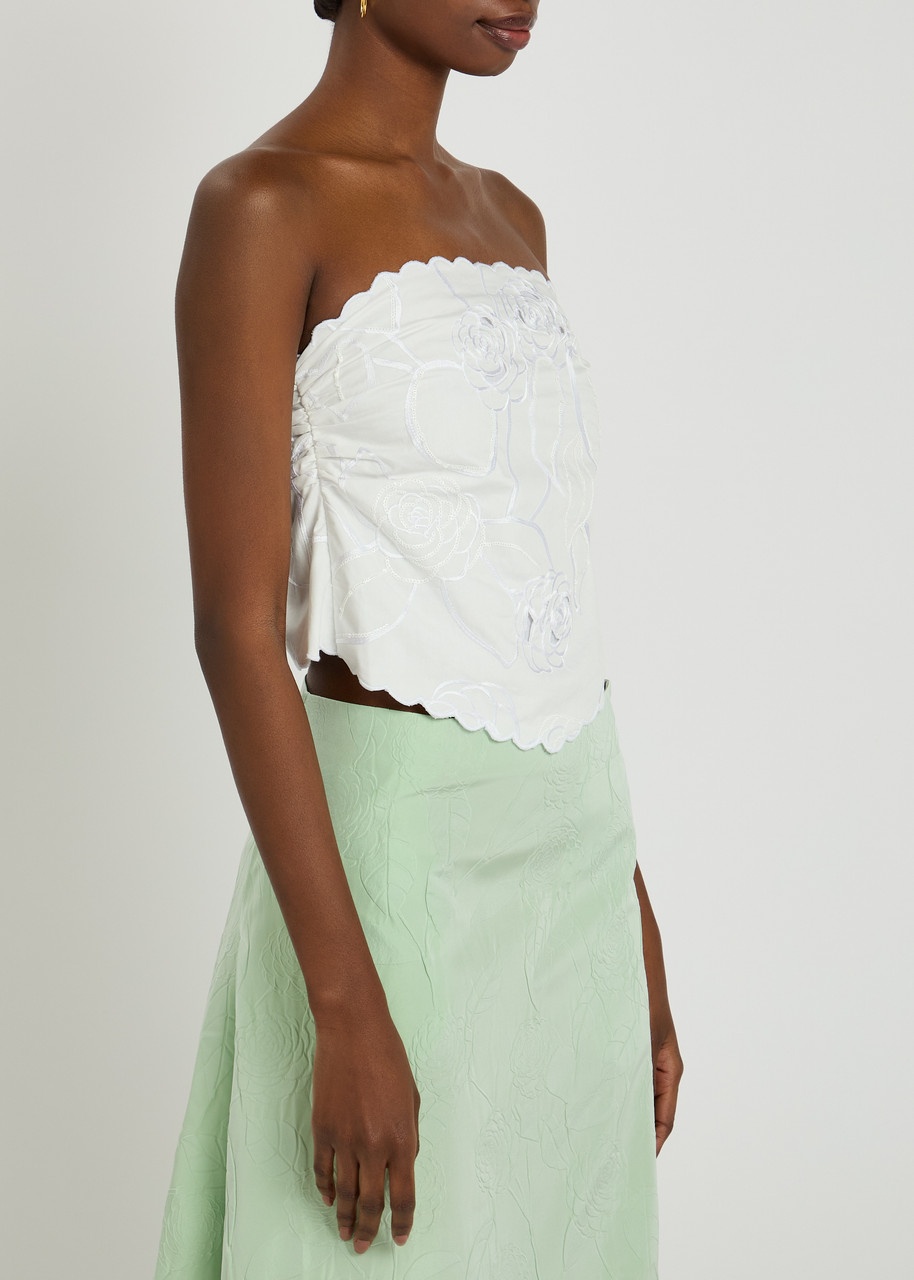 Bernadette Bustier Petit Beurre Embroidered Cotton top - 2