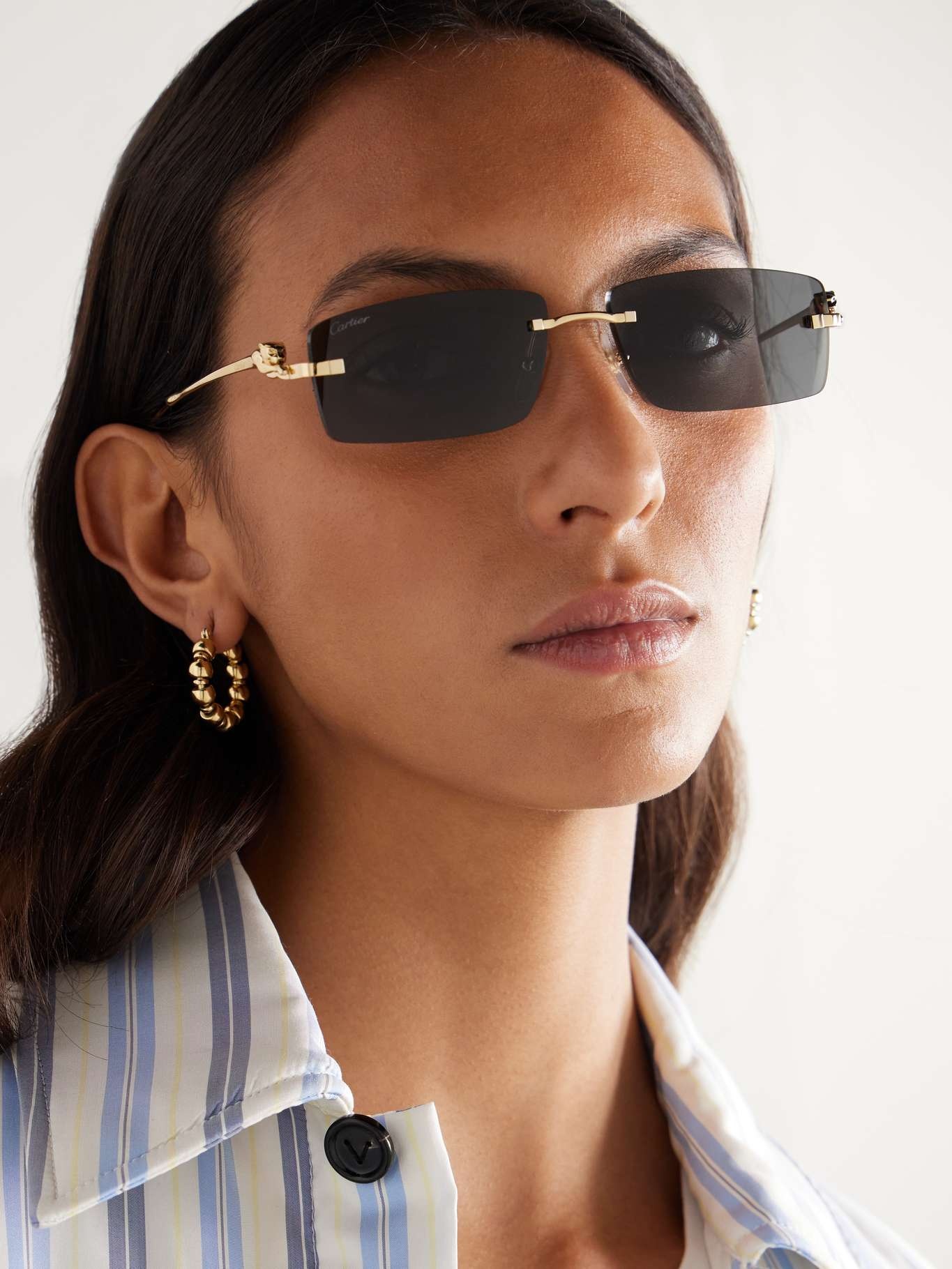 Cartier Gold-Toned Sunglasses CARTIER EYEWEAR Hexagon-frame gold-tone sunglasses | NET-A  main image 3