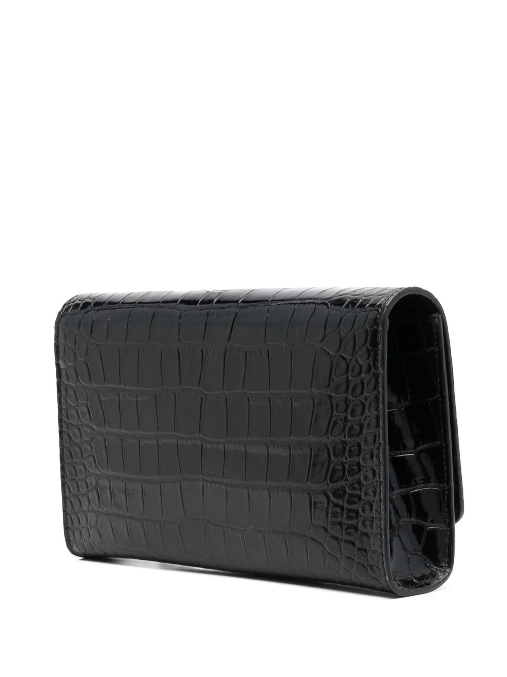 crocodile-embossed crossbody clutch bag - 3