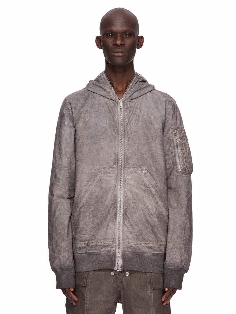 Garment-Dyed Foil Coated Cotton-Poplin Hooded Bomber Jacket - 1