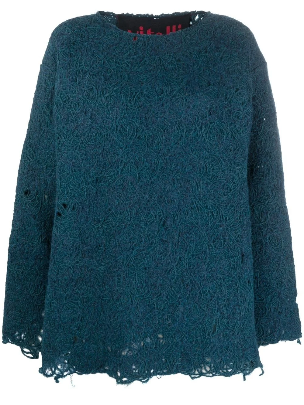 distressed-effect knit jumper - 1
