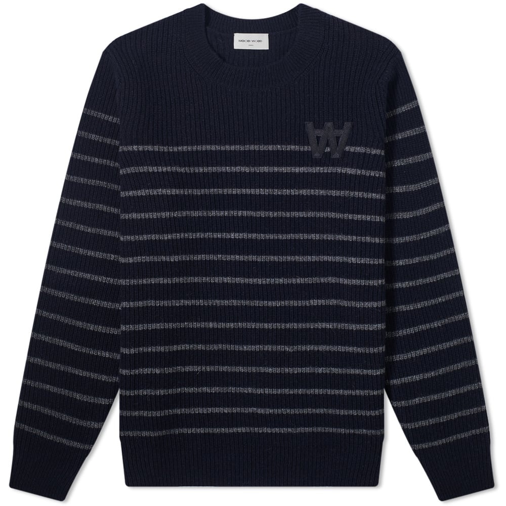 Wood Wood Louis Striped AA Crew Knit - 1