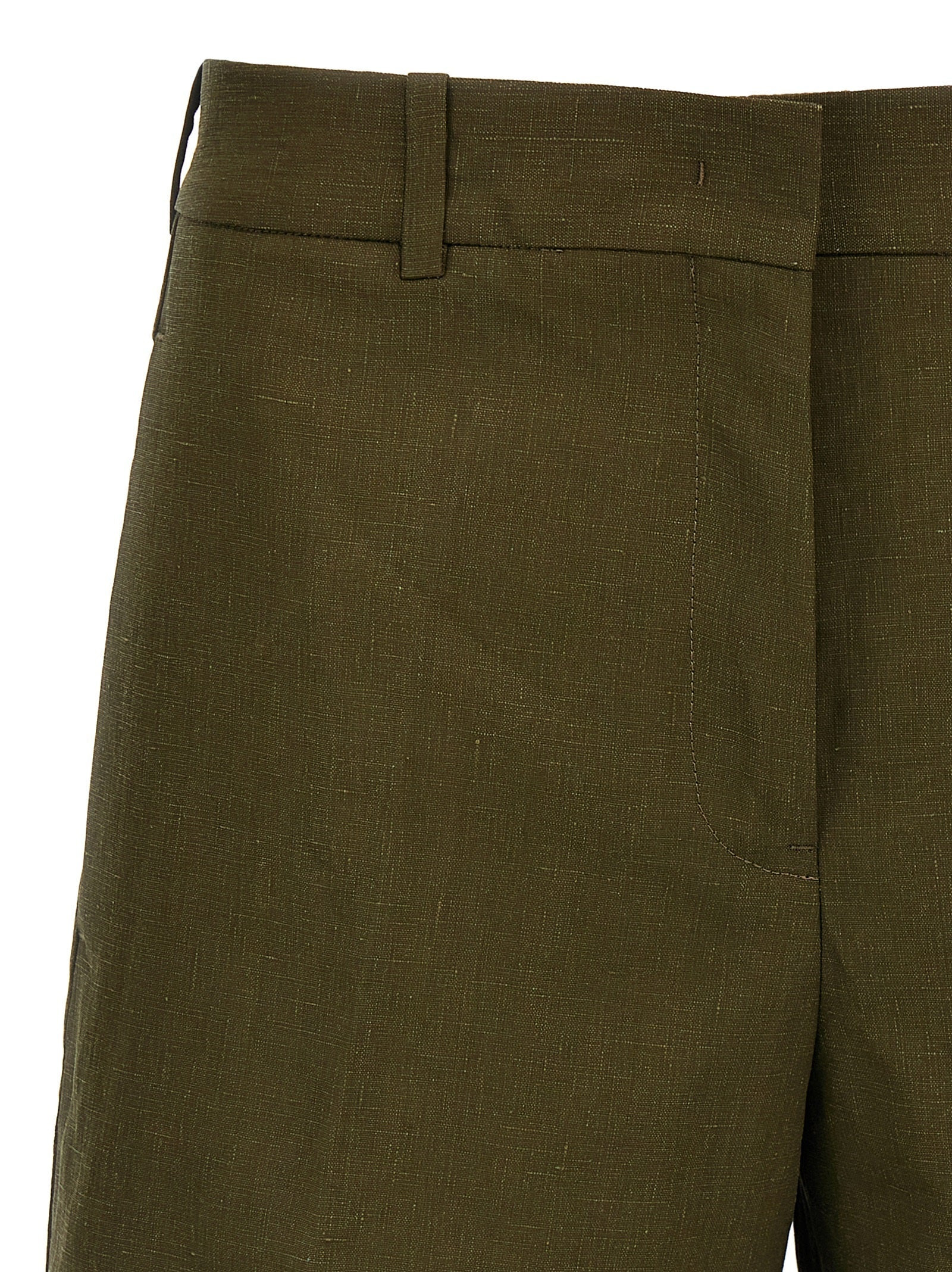 Jil Sander Women Linen Bermuda Shorts - 3