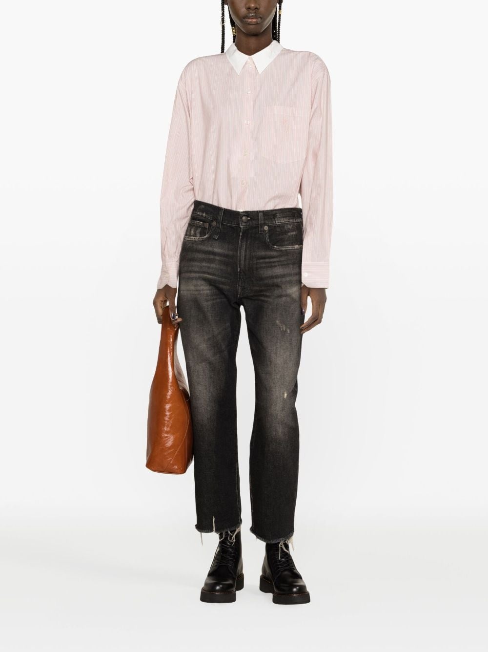 distressed straight-leg jeans - 2