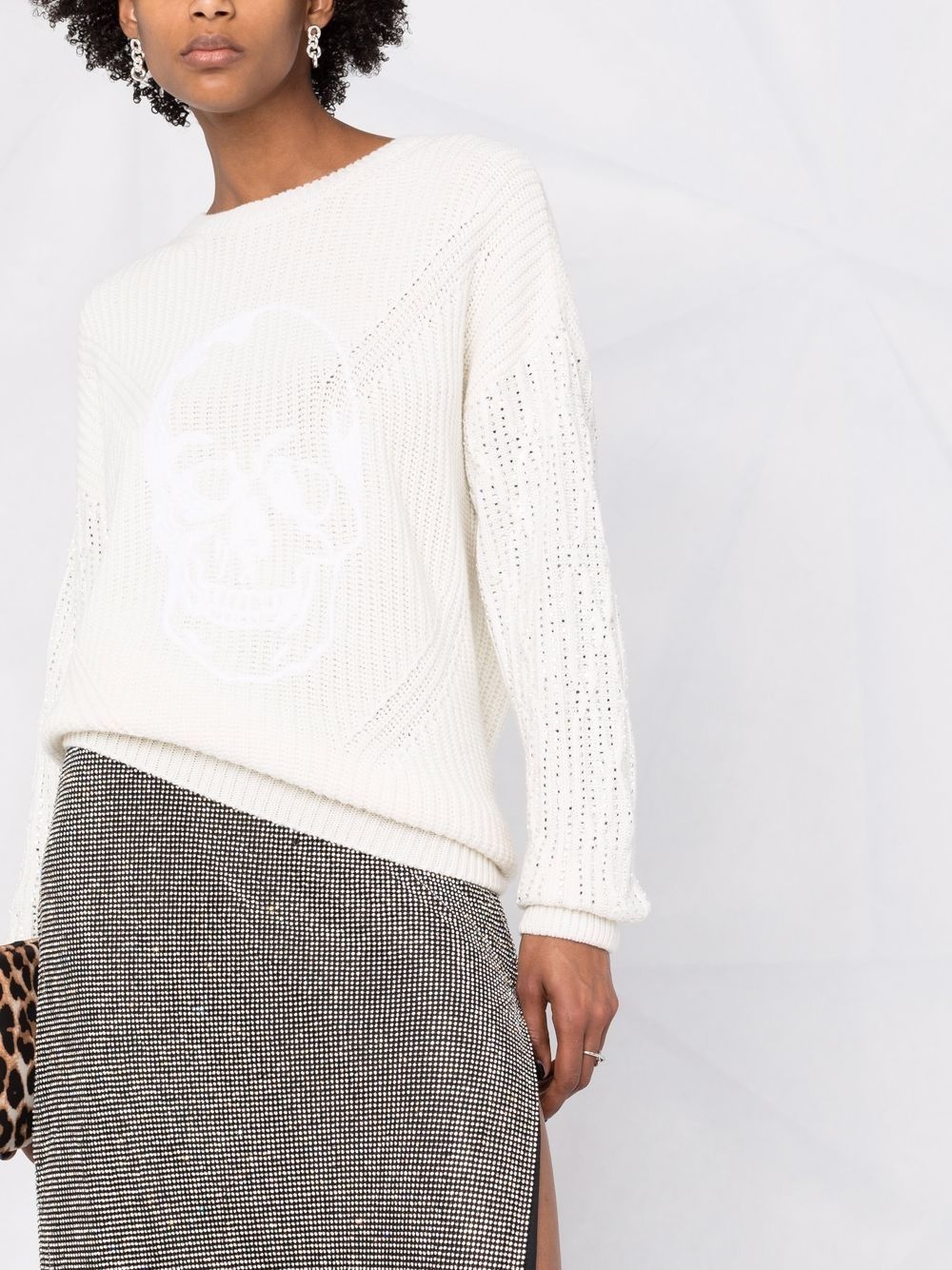 crystal-embellished knitted jumper - 3