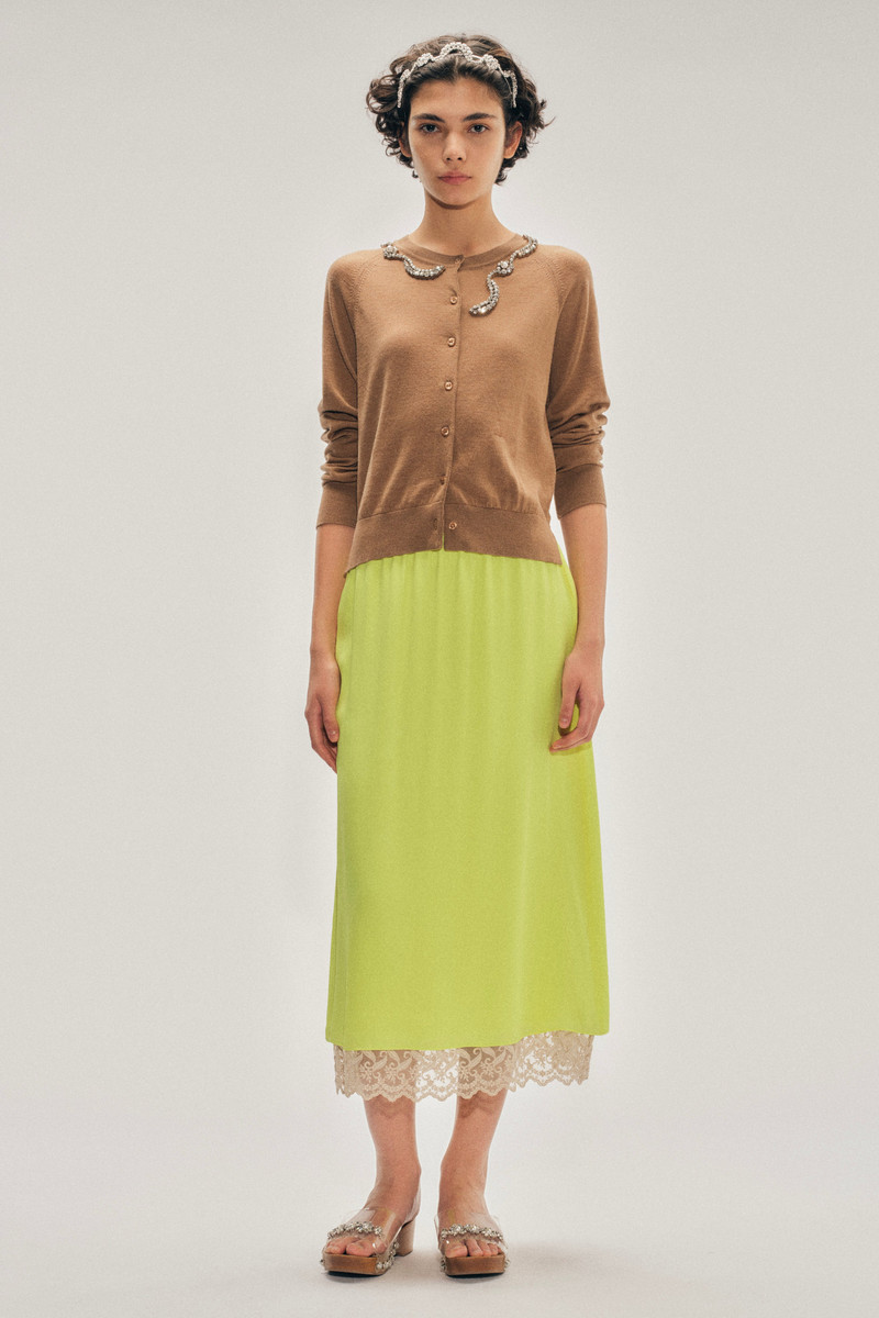 Simone Rocha Embellished Classic Merino Silk Cardigan outlook