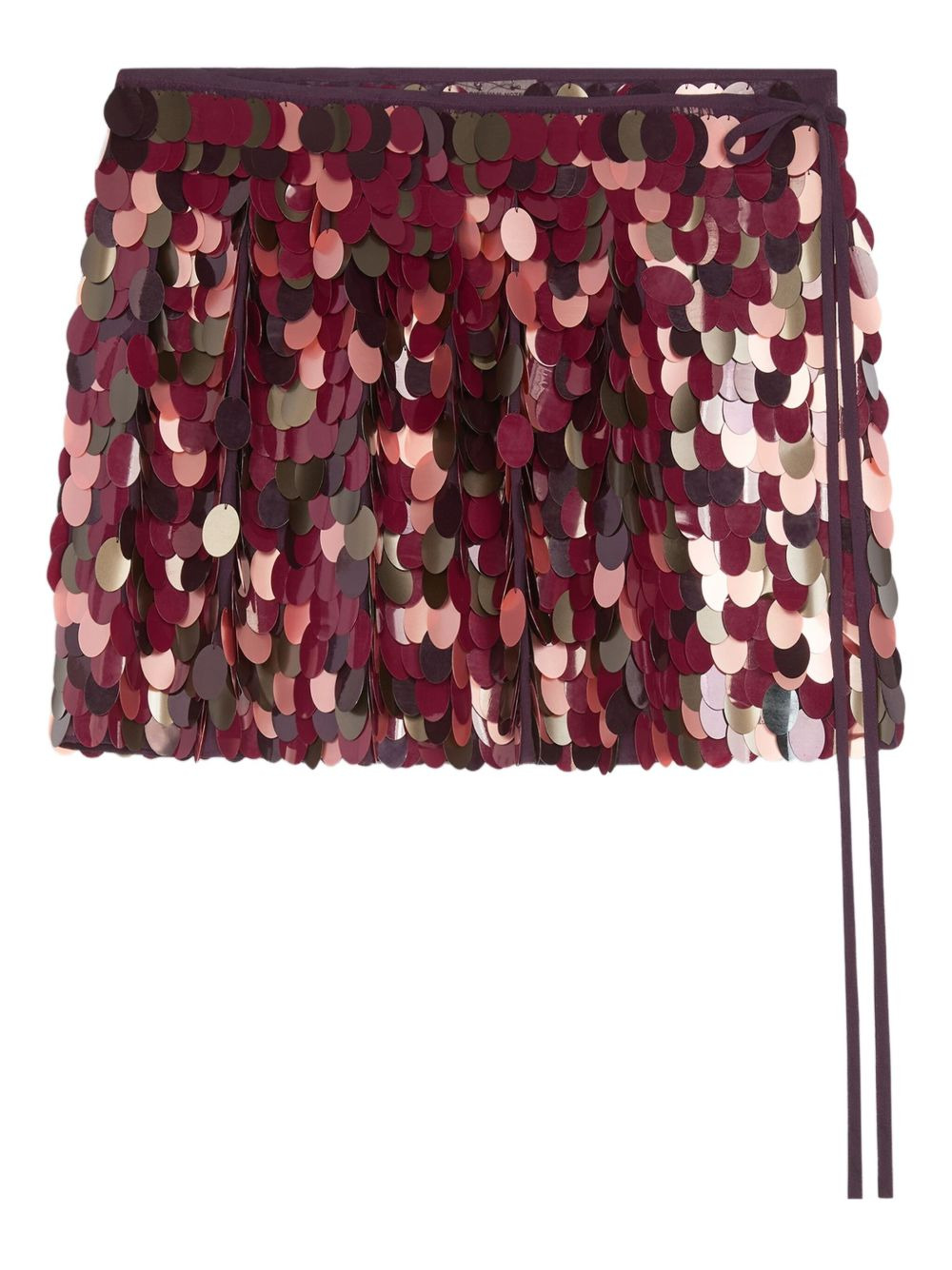 sequin-embellished wrap skirt - 1