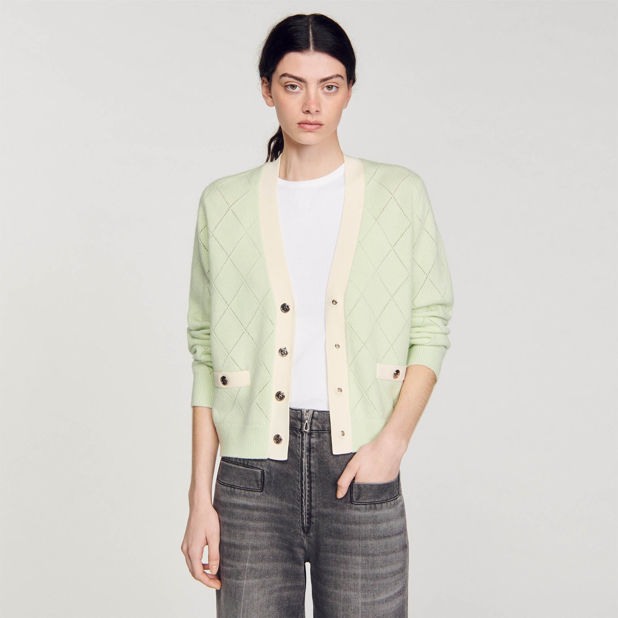 TWO-TONE CARDIGAN - 5