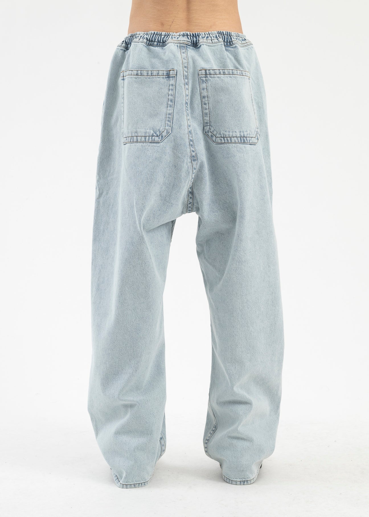 ICEBLUE PINCHED LOGO SOUFFLE JEANS - 3