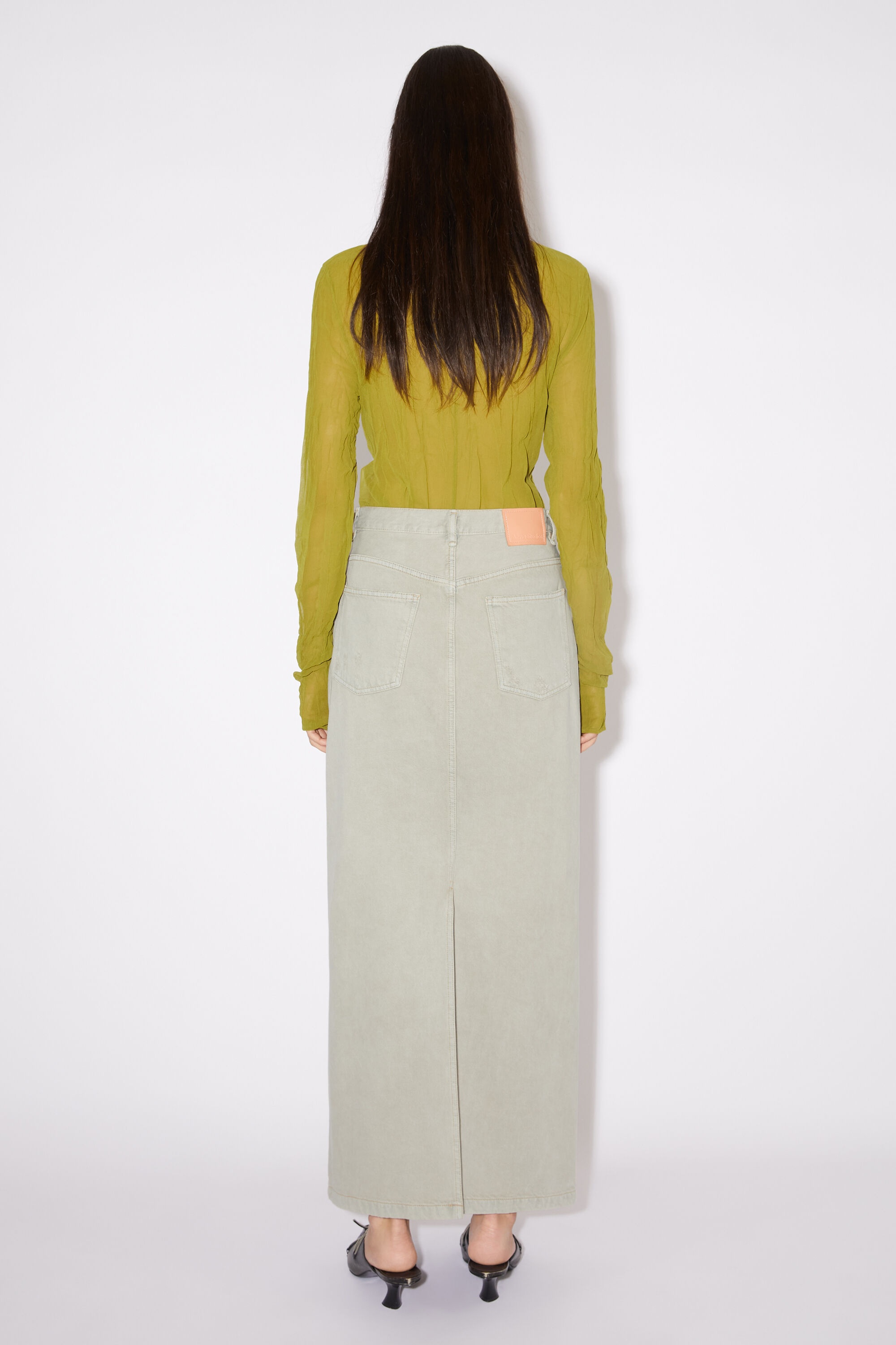 Distressed denim skirt - Beige/grey - 4