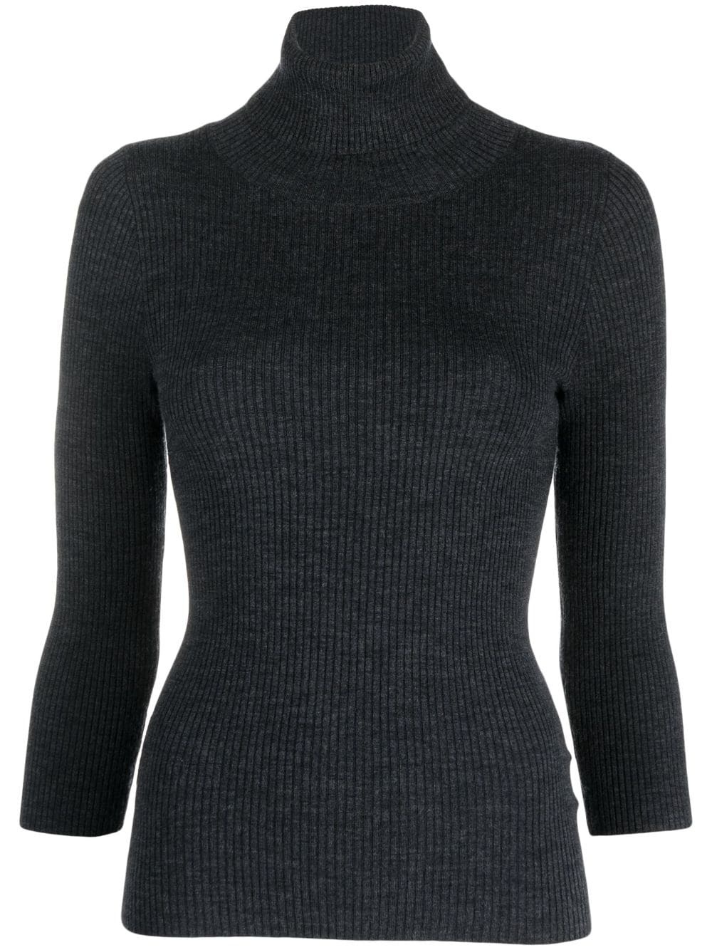 ribbed-knit roll-neck knitted top - 1