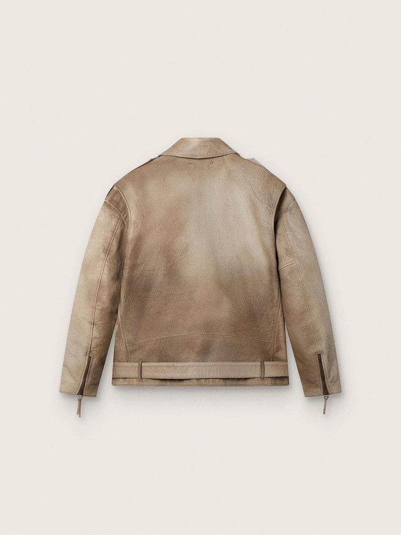 Golden Goose Unisex hand-treated and hand-dyed leather jacket outlook