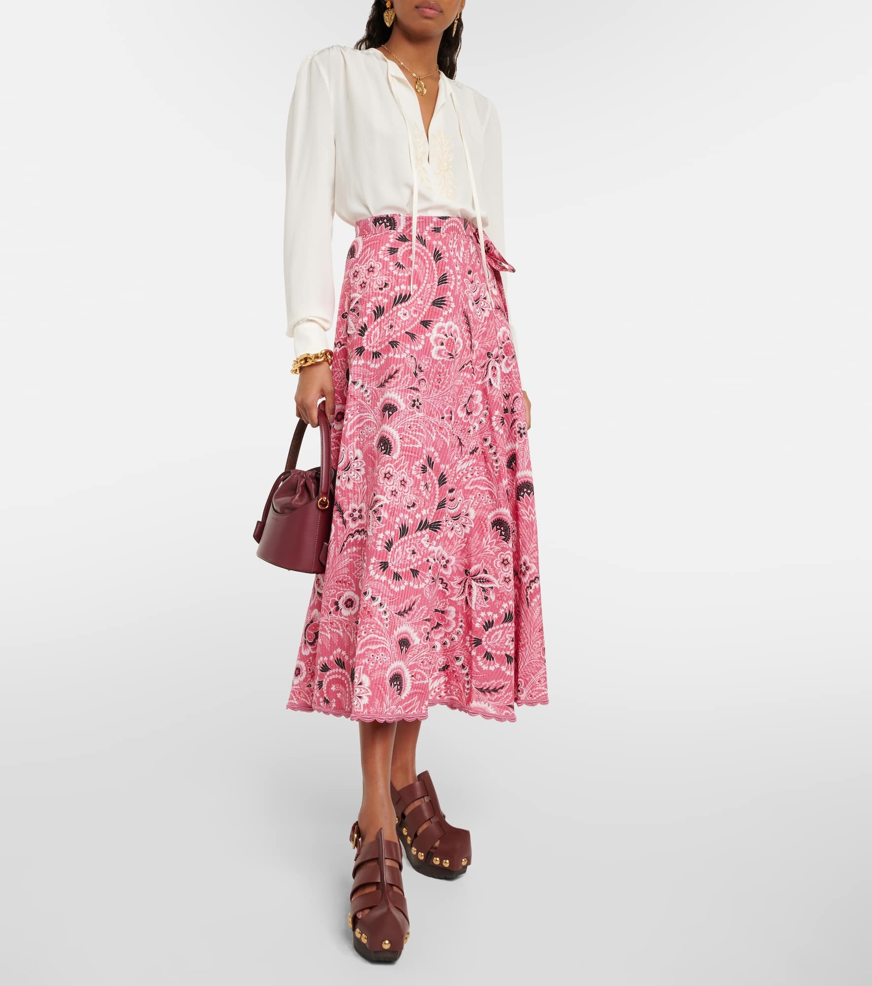 Paisley cotton and silk maxi skirt - 2
