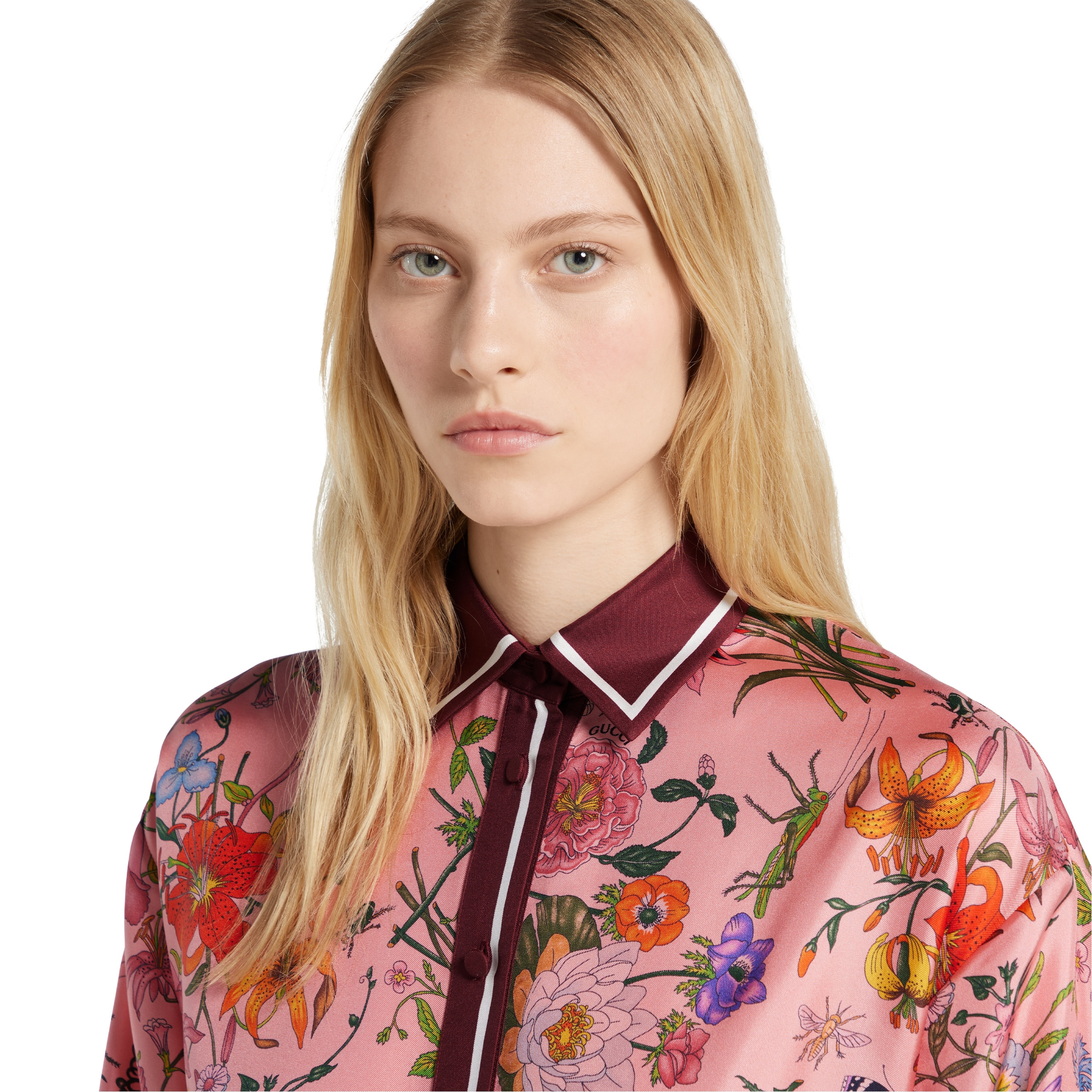 Printed silk twill shirt dress - 5