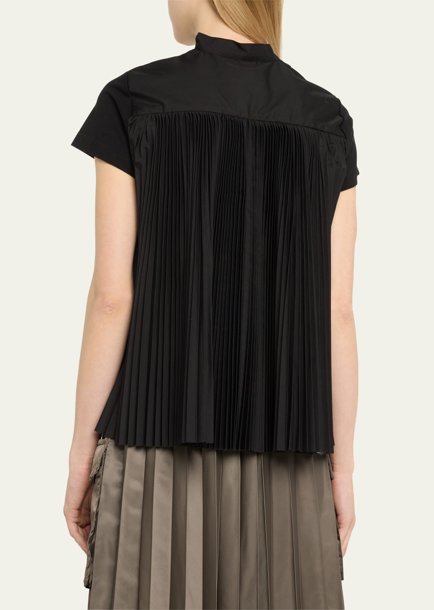 Pleated-Back Knit Tee - 3