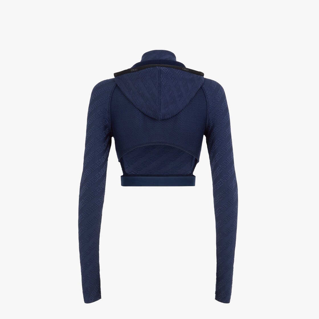 Blue FF jacquard tech knit top - 2