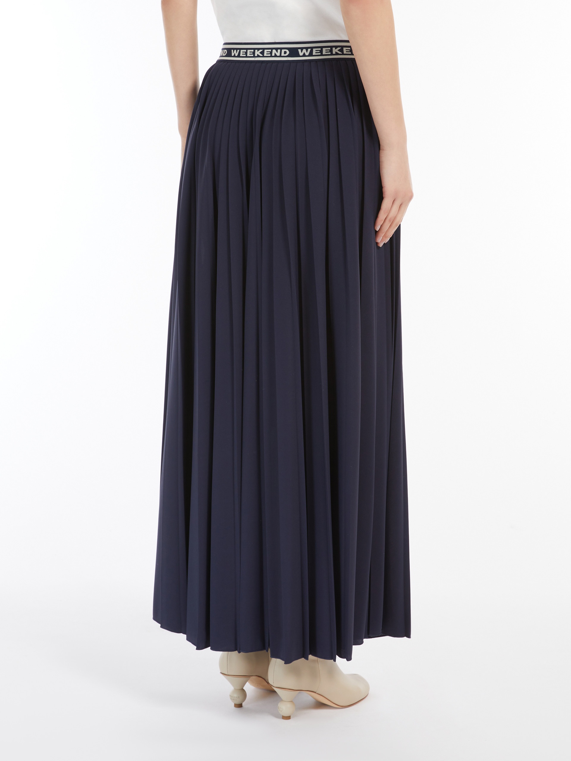 BLEU Pleated jersey long skirt - 4