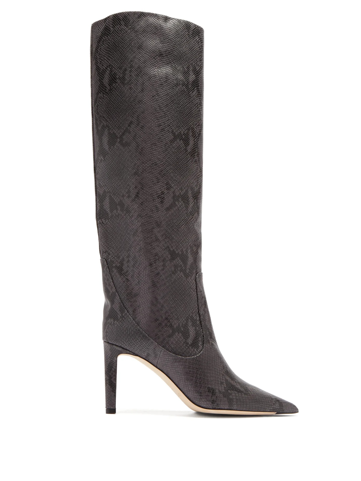 Mavis 85 python-effect leather knee-high boots - 1