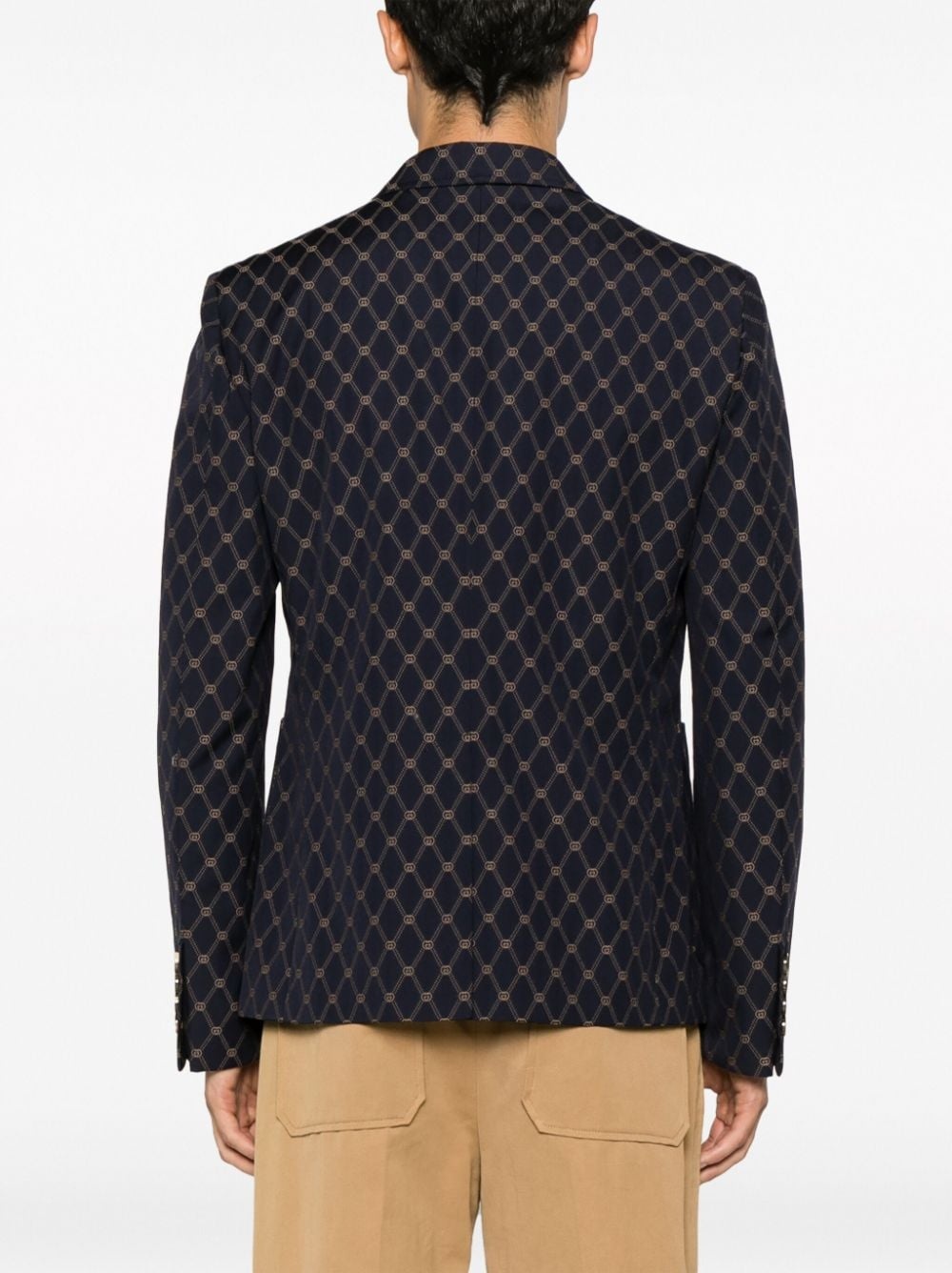 Interlocking G-jacquard wool blazer - 4