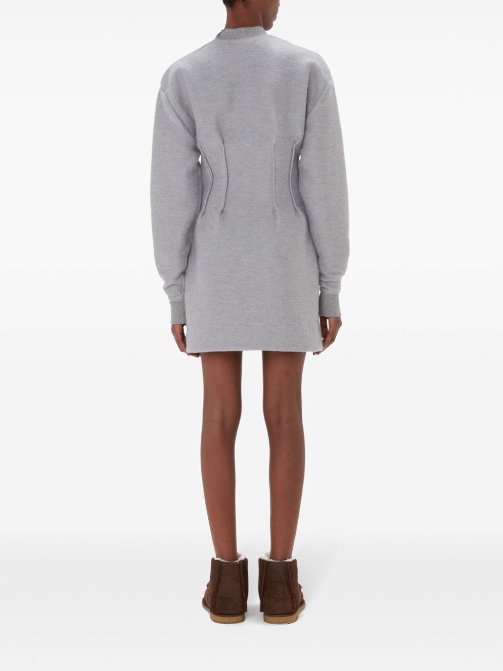 textured long-sleeve hourglass dress - 4