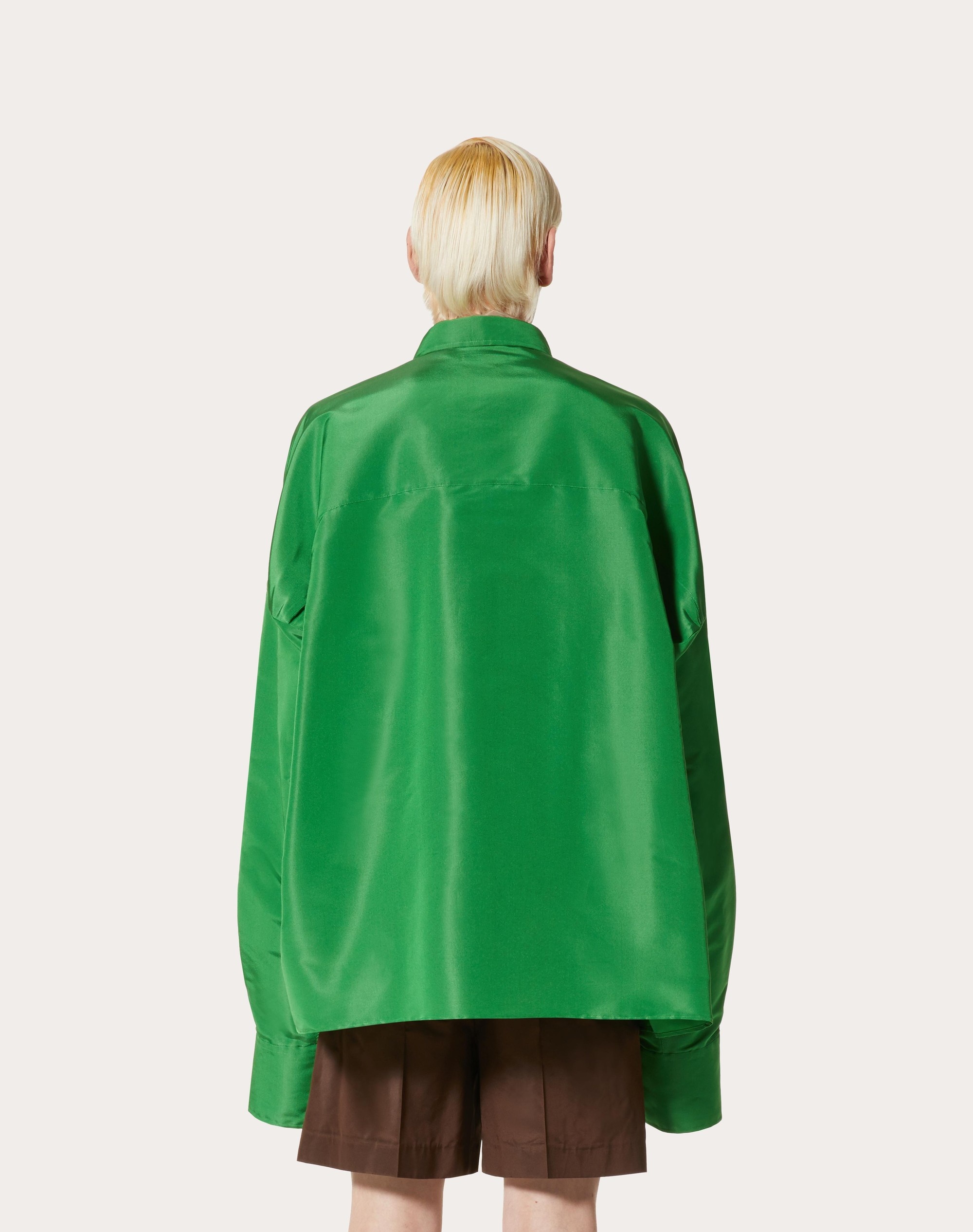 SILK FAILLE SHIRT JACKET - 4