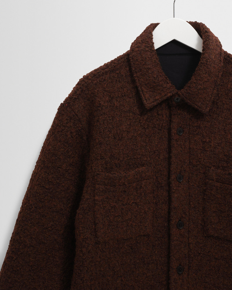 Mount - Brown Reversible Boucle Wool Overshirt 10