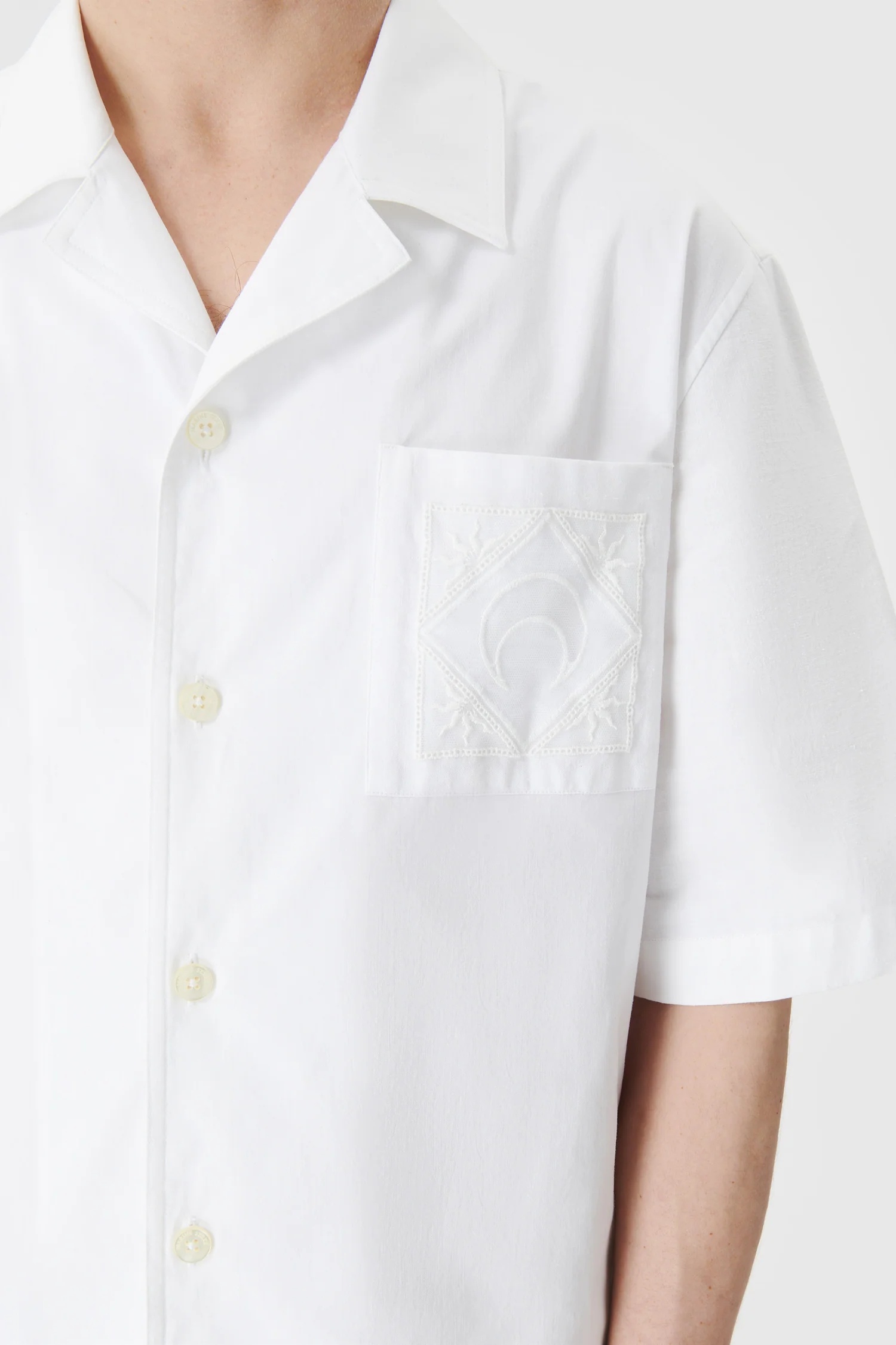 MARINE SERRE Unisex Regenerated Household Linen Bowling Shirt - 3