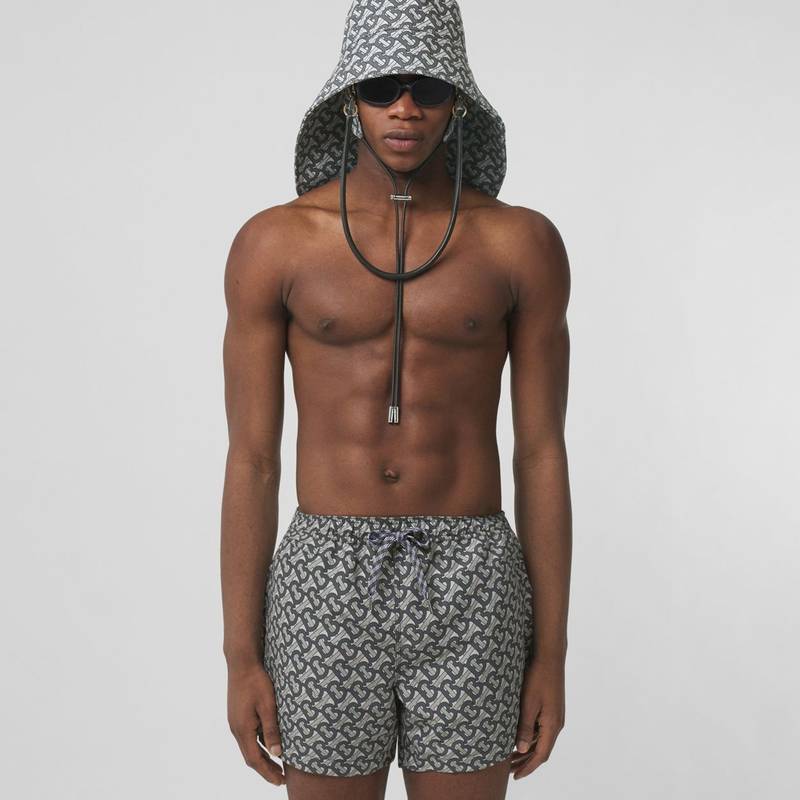 Monogram Print Drawcord Swim Shorts 3